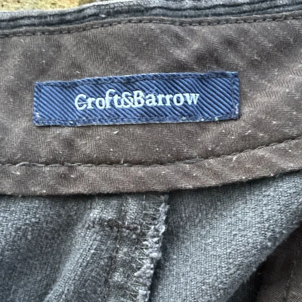 Croft & Barrow Men’s Black Cotton Twill Pleated Classic Fit Corduroy‎ Pants 38W
